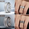 image:imageEgnaro Mens Silicone Rings 8mm Wide Two Tone Rubber Wedding Band for HimR1Silver  Metallic Gun  Dark Gray  Black