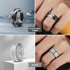 image:imageEgnaro Mens Silicone Rings 8mm Wide Two Tone Rubber Wedding Band for HimR2Silver  Black Gray Camo  RedBlack  OrangeBlack