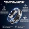 image:imageEgnaro Mens Silicone Rings 8mm Wide Two Tone Rubber Wedding Band for HimR3Black  Military Green  Black Gray Camo  OrangeBlack