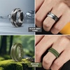image:imageEgnaro Mens Silicone Rings 8mm Wide Two Tone Rubber Wedding Band for HimR3Black  Military Green  Black Gray Camo  OrangeBlack
