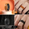 image:imageEgnaro Mens Silicone Rings 8mm Wide Two Tone Rubber Wedding Band for HimR3Black  Military Green  Black Gray Camo  OrangeBlack