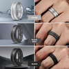 image:imageEgnaro Mens Silicone Rings 8mm Wide Two Tone Rubber Wedding Band for HimR4Black  Black  Black Gray  Night Brown  Dark Blue  Silver