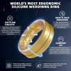 image:imageEgnaro Mens Silicone Rings 8mm Wide Two Tone Rubber Wedding Band for HimR5Gold