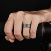 image:imageEgnaro Mens Silicone Rings 8mm Wide Two Tone Rubber Wedding Band for HimR6Metallic Tungsten