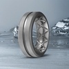 image:imageEgnaro Mens Silicone Rings 8mm Wide Two Tone Rubber Wedding Band for HimR6Metallic Tungsten