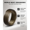 image:imageEgnaro Mens Silicone Rings Classic Black Step Edge Rubber band 10mm WideSETA4Bronze