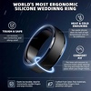 image:imageEgnaro Mens Silicone Rings Classic Black Step Edge Rubber band 10mm WideSETBBlack