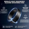 image:imageEgnaro Mens Silicone Rings Classic Black Step Edge Rubber band 10mm WideSETCMetallic Black