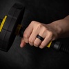 image:imageEgnaro Mens Silicone Rings Classic Black Step Edge Rubber band 10mm WideSETCMetallic Black