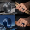 image:imageEgnaro Mens Silicone Rings Classic Black Step Edge Rubber band 10mm WideSETEDark Blue Pine Green Black Gray Black