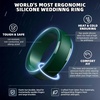 image:imageEgnaro Mens Silicone Rings Classic Black Step Edge Rubber band 10mm WideSETEDark Blue Pine Green Black Gray Black