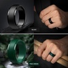 image:imageEgnaro Mens Silicone Rings Classic Black Step Edge Rubber band 10mm WideSETEDark Blue Pine Green Black Gray Black