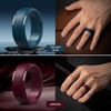 image:imageEgnaro Mens Silicone Rings Classic Black Step Edge Rubber band 10mm WideSETFBlack Gray Maroon Twilight Blue Black