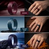 image:imageEgnaro Mens Silicone Rings Classic Black Step Edge Rubber band 10mm WideSETGLight Gray Dark Foliage Green Twilight Blue Black Gray Maroon Black Purple Black