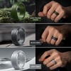image:imageEgnaro Mens Silicone Rings Classic Black Step Edge Rubber band 10mm WideSETGLight Gray Dark Foliage Green Twilight Blue Black Gray Maroon Black Purple Black