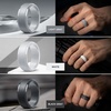 image:imageEgnaro Mens Silicone Rings Classic Black Step Edge Rubber band 10mm WideSETHLight Gray White Black Black Gray Twilight Blue Dark Blue Olive Green