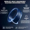 image:imageEgnaro Mens Silicone Rings Classic Black Step Edge Rubber band 10mm WideSETHLight Gray White Black Black Gray Twilight Blue Dark Blue Olive Green