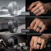 image:imageEgnaro Mens Silicone Rings Classic Black Step Edge Rubber band 10mm WideSETIMetallic Black Black Gray Dark Gray Twilight Blue Chestnut Red Dark Foliage Green Black