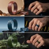 image:imageEgnaro Mens Silicone Rings Classic Black Step Edge Rubber band 10mm WideSETIMetallic Black Black Gray Dark Gray Twilight Blue Chestnut Red Dark Foliage Green Black