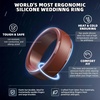 image:imageEgnaro Mens Silicone Rings Classic Black Step Edge Rubber band 10mm WideSETIMetallic Black Black Gray Dark Gray Twilight Blue Chestnut Red Dark Foliage Green Black
