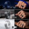 image:imageEgnaro Mens Silicone Rings Classic Black Step Edge Rubber band 10mm WideSETJSilver Black Black Gray Dark Brown Twilight Blue Olive Green Midnight Blue