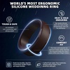 image:imageEgnaro Mens Silicone Rings Classic Black Step Edge Rubber band 10mm WideSETJSilver Black Black Gray Dark Brown Twilight Blue Olive Green Midnight Blue