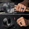 image:imageEgnaro Mens Silicone Rings Classic Black Step Edge Rubber band 10mm WideSETLTwilight Blue Olive Green Black Gray Black