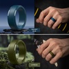image:imageEgnaro Mens Silicone Rings Classic Black Step Edge Rubber band 10mm WideSETLTwilight Blue Olive Green Black Gray Black