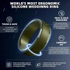 image:imageEgnaro Mens Silicone Rings Classic Black Step Edge Rubber band 10mm WideSETLTwilight Blue Olive Green Black Gray Black