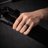 image:imageEgnaro Mens Silicone Rings Classic Black Step Edge Rubber band 10mm WideSETMDark Silver
