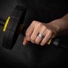image:imageEgnaro Mens Silicone Rings Classic Black Step Edge Rubber band 10mm WideSETOSilver