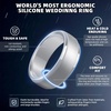 image:imageEgnaro Mens Silicone Rings Classic Black Step Edge Rubber band 10mm WideSETOSilver