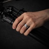 image:imageEgnaro Mens Silicone Rings Classic Black Step Edge Rubber band 10mm WideSETOSilver
