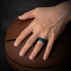 image:imageEgnaro Mens Silicone Rings Classic Black Step Edge Rubber band 10mm WideSETPTwilight Blue