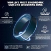 image:imageEgnaro Mens Silicone Rings Classic Black Step Edge Rubber band 10mm WideSETPTwilight Blue