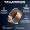 image:imageEgnaro Mens Silicone Rings Classic Black Step Edge Rubber band 10mm WideSETRTwilight Blue Black Metal Black Gray Bronze