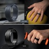 image:imageEgnaro Mens Silicone Rings Classic Black Step Edge Rubber band 10mm WideSETSBlack Blue Gray Light Gray Black Gray