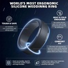image:imageEgnaro Mens Silicone Rings Classic Black Step Edge Rubber band 10mm WideSETSBlack Blue Gray Light Gray Black Gray