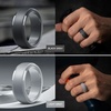 image:imageEgnaro Mens Silicone Rings Classic Black Step Edge Rubber band 10mm WideSETSBlack Blue Gray Light Gray Black Gray