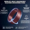 image:imageEgnaro Mens Silicone Rings Classic Black Step Edge Rubber band 10mm WideSETTLight Gray Black Gray Metallic Burgundy Emerald Green Sea Blue Blue Gray Black