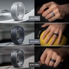 image:imageEgnaro Mens Silicone Rings Classic Black Step Edge Rubber band 10mm WideSETTLight Gray Black Gray Metallic Burgundy Emerald Green Sea Blue Blue Gray Black