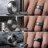 image:imageEgnaro Mens Silicone Rings Inner Arc Ergonomic Breathable DesignSETA3Black Black Gray Dark Silver Black Gray Camo Silver Metallic Platinum Light Gray