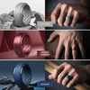 image:imageEgnaro Mens Silicone Rings Inner Arc Ergonomic Breathable DesignSETA6Light Gray Black Gray Metallic Burgundy Emerald Green Sea Blue Blue Gray Black