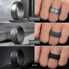 image:imageEgnaro Mens Silicone Rings Inner Arc Ergonomic Breathable DesignSETB1Dark Silver Black Gray Black Gray Black Black