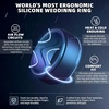 image:imageEgnaro Mens Silicone Rings Inner Arc Ergonomic Breathable DesignSETB2Black Iridescent Blue  Black Purple Dark Silver