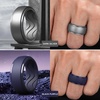 image:imageEgnaro Mens Silicone Rings Inner Arc Ergonomic Breathable DesignSETB2Black Iridescent Blue  Black Purple Dark Silver