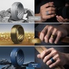 image:imageEgnaro Mens Silicone Rings Inner Arc Ergonomic Breathable DesignSETB3Light Gray Bronze Twilight Blue Olive Green Blue Gray Dark silver Black