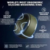 image:imageEgnaro Mens Silicone Rings Inner Arc Ergonomic Breathable DesignSETB7Silver White Black Dark Silver Twilight Blue Black Purple Dark Foliage Green