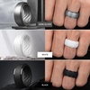 image:imageEgnaro Mens Silicone Rings Inner Arc Ergonomic Breathable DesignSETB7Silver White Black Dark Silver Twilight Blue Black Purple Dark Foliage Green