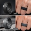 image:imageEgnaro Mens Silicone Rings Inner Arc Ergonomic Breathable DesignSETB8Black Gray Maroon Deep Blue Black